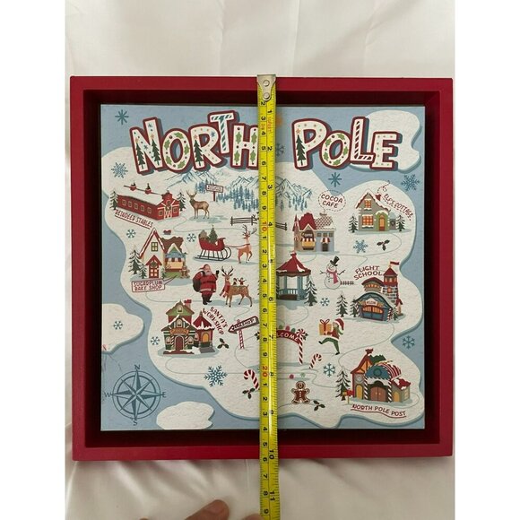 3 for $15 Ashland Christmas North Pole Journey Decorative Wooden 10" x 10" Sign - Picture 3 of 3